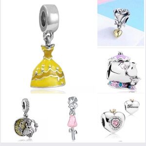 6 Pieces Disney Beauty & The Beast Collection Charm Set
